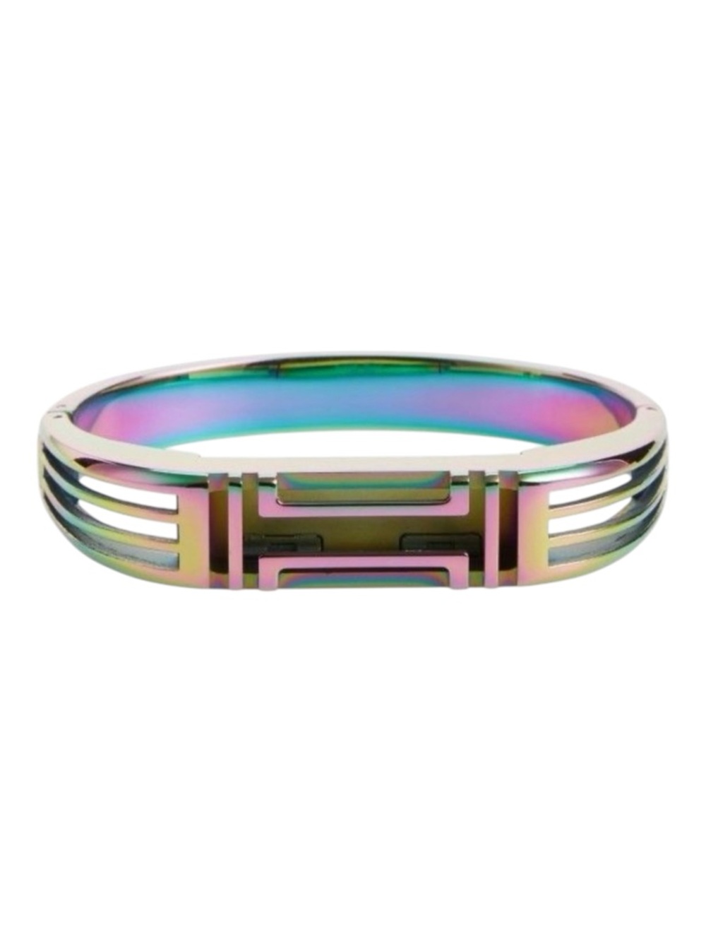 Tory Burch Fitbit Multi-Color Rainbow Metal Hinged Bracelet New in box